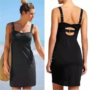 Athleta Pure Swimwear Black Dress Size 34 D/DD